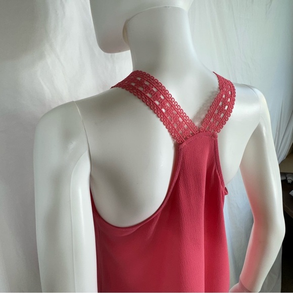 Wishful Park Salmon Color Strappy Lace Racer Back Top - Picture 4 of 7